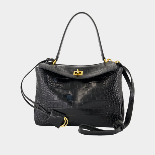 Sac À Main Rodeo Top Handle Small - Balenciaga - Cuir - Noir