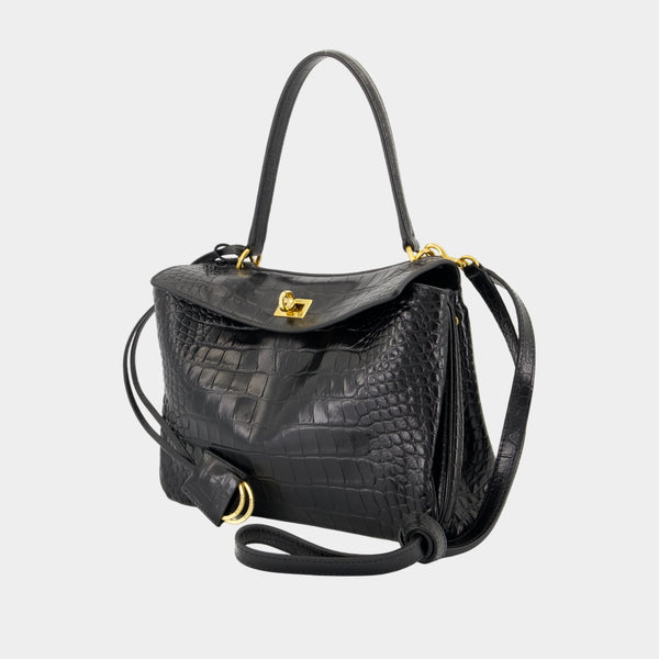 Sac À Main Rodeo Top Handle Small - Balenciaga - Cuir - Noir