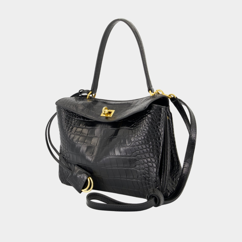Sac À Main Rodeo Top Handle Small - Balenciaga - Cuir - Noir