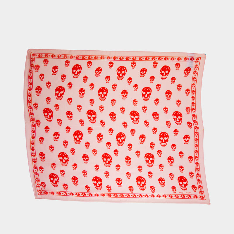Écharpe Skull - Alexander McQueen - Soie - Rose