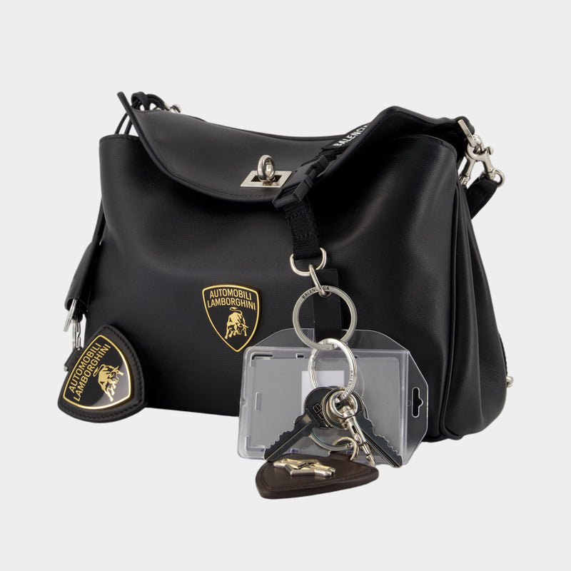 Sac Porté Épaule Rodeo Mess Small - Balenciaga - Cuir - Noir