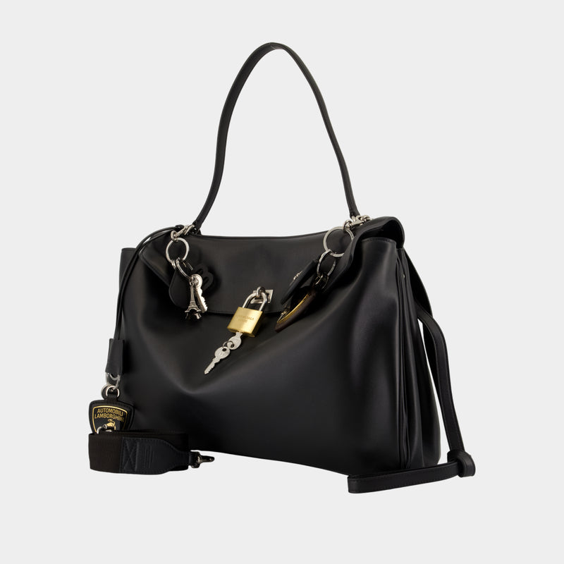 Sac À Main Rodeo Top Handle Large - Balenciaga - Cuir - Noir