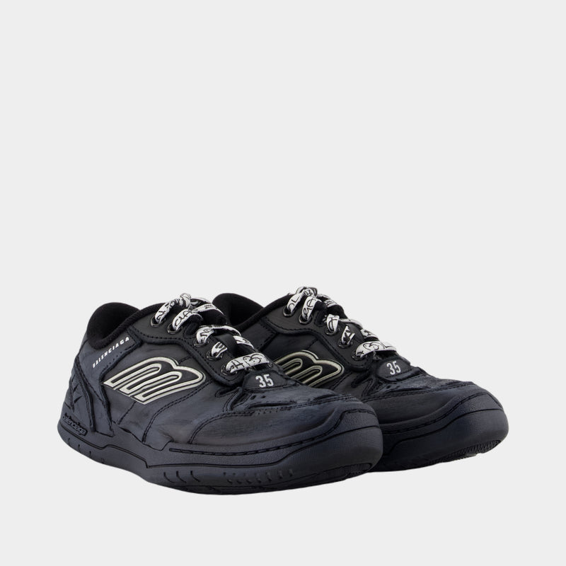 Sneakers Hamptons - Balenciaga - Cuir - Noir