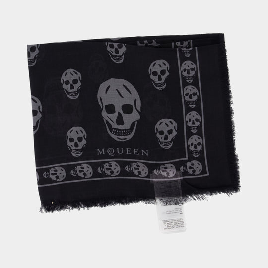 Écharpe Skull - Alexander McQueen - Laine - Noir