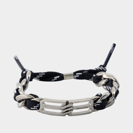 Bracelet Bb Icon Lace - Balenciaga - Métal - Noir