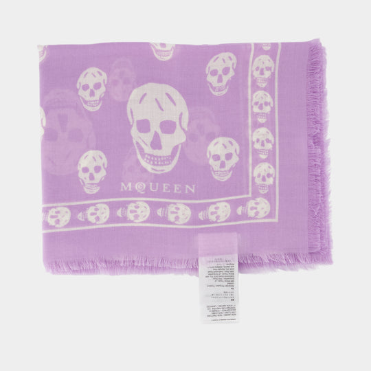 Écharpe Skull - Alexander McQueen - Soie - Violet