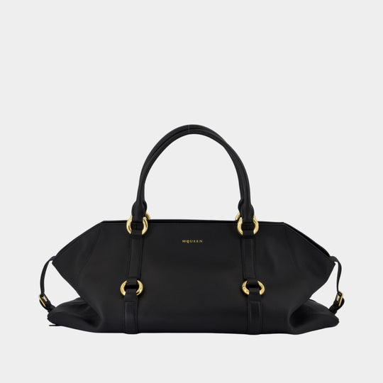 Sac À Main Farringdon Maxi - Alexander McQueen - Cuir - Noir