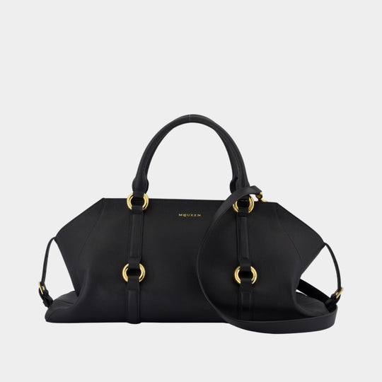 Sac À Main Farringdon Medium - Alexander McQueen - Cuir - Noir