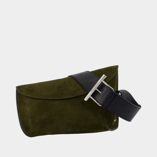 Sac À Bandoulière T-Bar Sling Large - Alexander McQueen - Cuir - Kaki