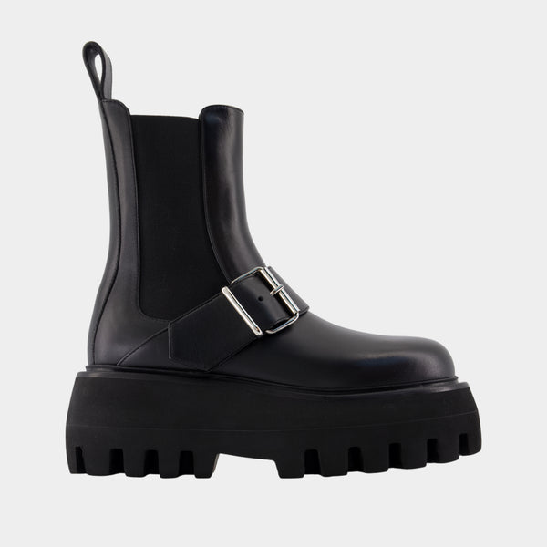 Bottines High - Alexander McQueen - Cuir - Noir