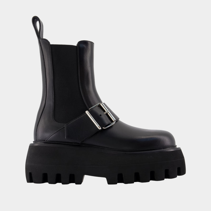 Bottines High - Alexander McQueen - Cuir - Noir
