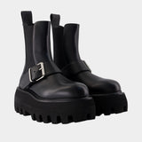 Bottines High - Alexander McQueen - Cuir - Noir