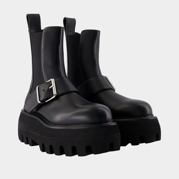 Bottines High - Alexander McQueen - Cuir - Noir
