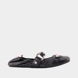 Ballerines City - Balenciaga - Cuir - Noir