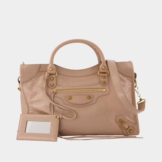 Sac À Main Le City M - Balenciaga - Cuir - Beige