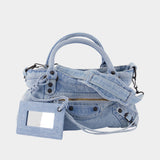 Sac Porté Épaule Le City First - Balenciaga - Denim - Bleu