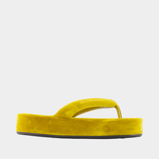Sandales Jet Lag - Balenciaga - Velours - Jaune