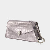 Pochette Skull Mini - Alexander McQueen - Cuir - Argenté