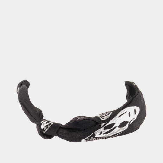 Bracelet Skull Ring Wrap - Alexander McQueen - Soie - Noir