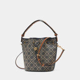 Sac À Main T-Monogram - Tory Burch - Cuir - Bleu
