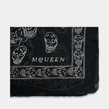 Écharpe Ca Skull - Alexander McQueen - Soie - Noir