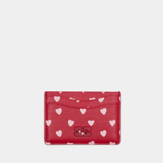 Porte-Carte Bou Printed - Ganni - Cuir - Rouge
