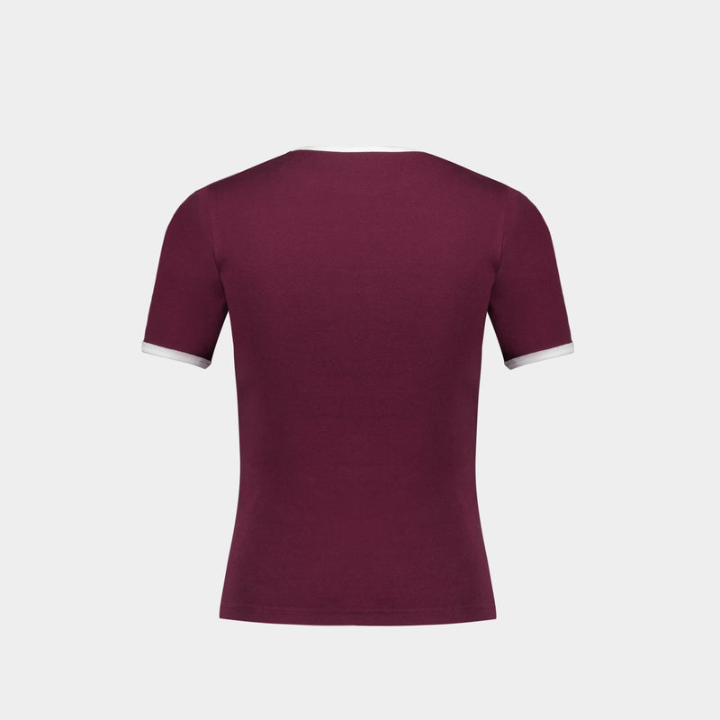 T-Shirt Signature - Courreges - Coton - Bordeaux