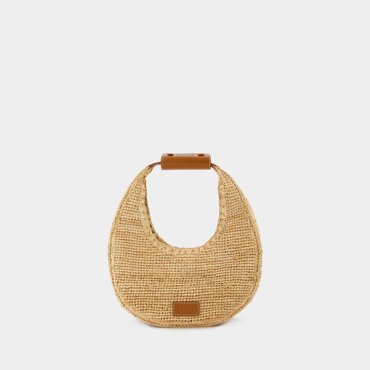 Sac Porté Épaule Moon - Staud - Raphia - Neutre
