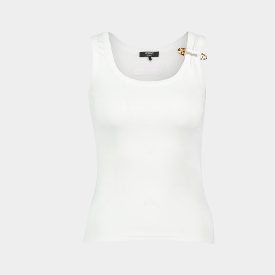 T Shirt Logo - Versace - Coton - Blanc