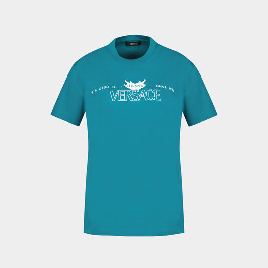 T Shirt Logo - Versace - Coton - Vert