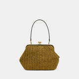 Pochette Large Weave Straw Kisslock 27 - Coach - Cuir - Vert