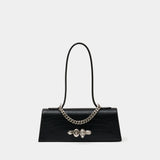Sac Porté Épaule Jewelled Top Handle - Alexander McQueen - Cuir - Noir