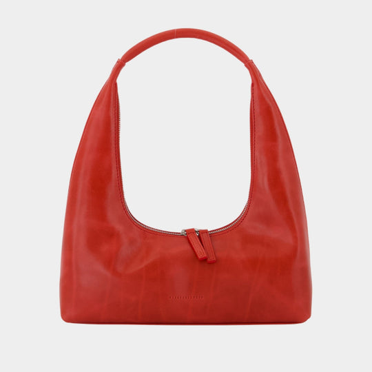 Sac Porté Épaule Hobo - Margesherwood - Cuir - Rouge