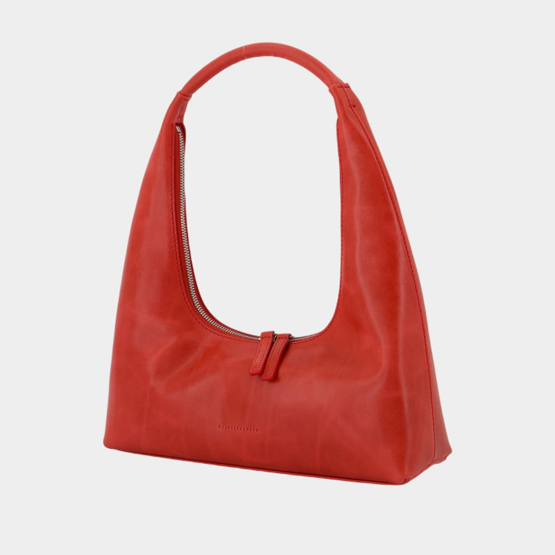 Sac Porté Épaule Hobo - Margesherwood - Cuir - Rouge