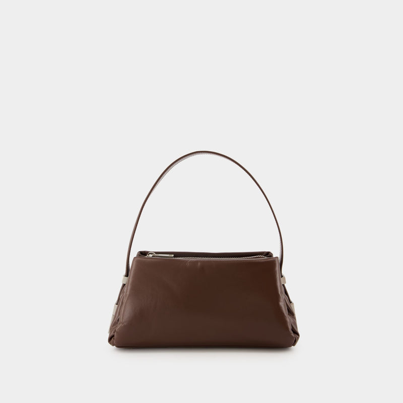 Sac Porté Épaule Pillow Mini - Osoi - Cuir - Marron Chocolat