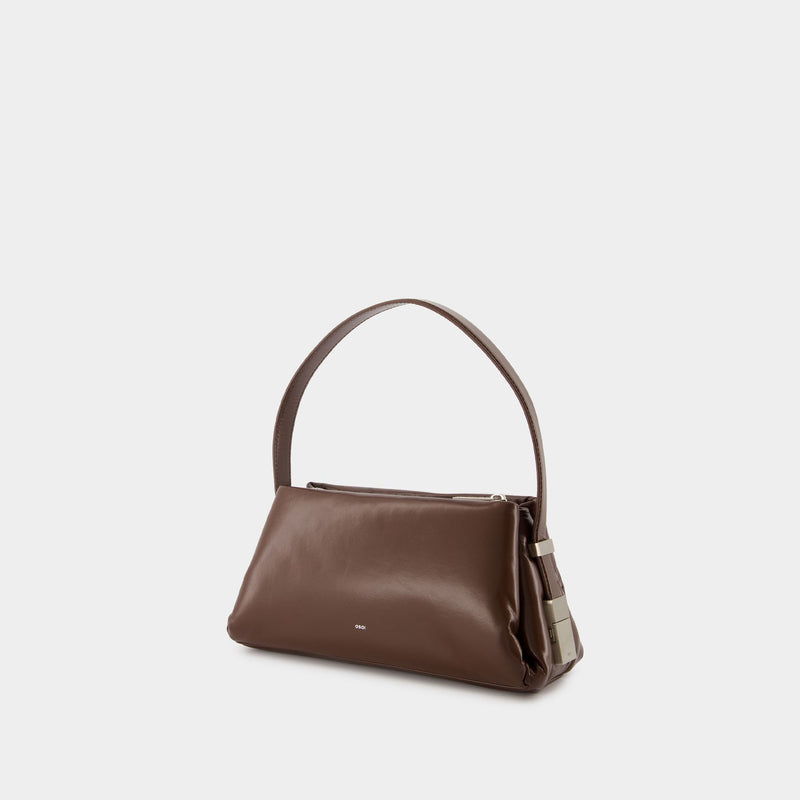 Sac Porté Épaule Pillow Mini - Osoi - Cuir - Marron Chocolat