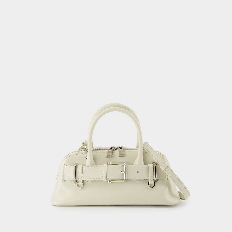 Sac Porté Épaule Zip Brocle Mini - Osoi - Cuir - Crème