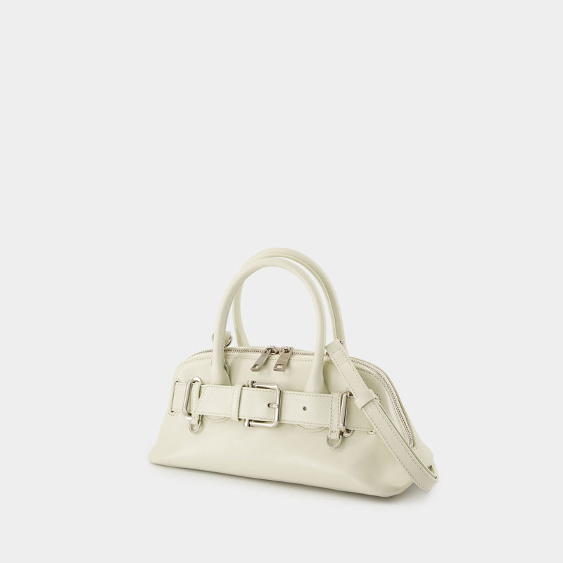 Sac Porté Épaule Zip Brocle Mini - Osoi - Cuir - Crème