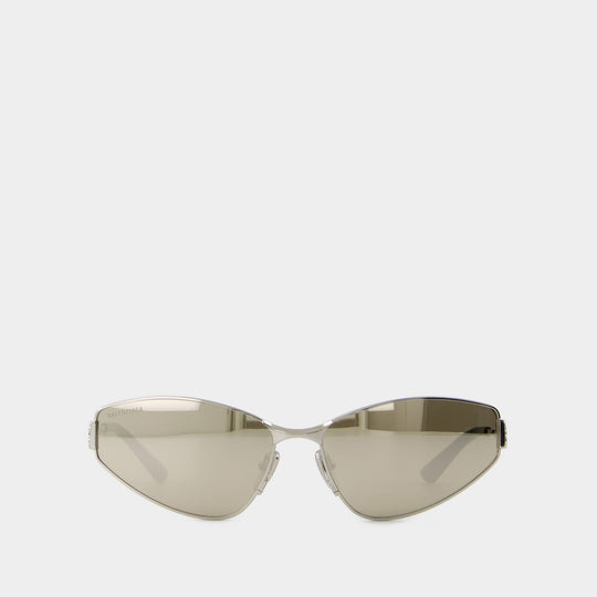 Lunettes De Soleil Bb0335s - Balenciaga - Métal - Argenté