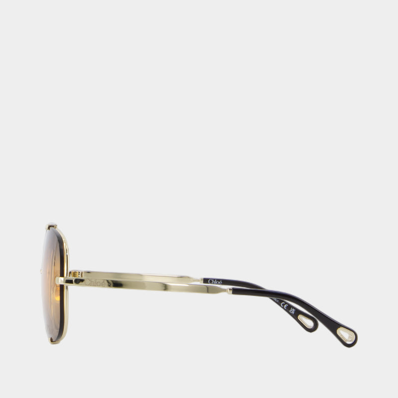 Lunettes De Soleil Ch0348s - Chloé - Acétate - Doré