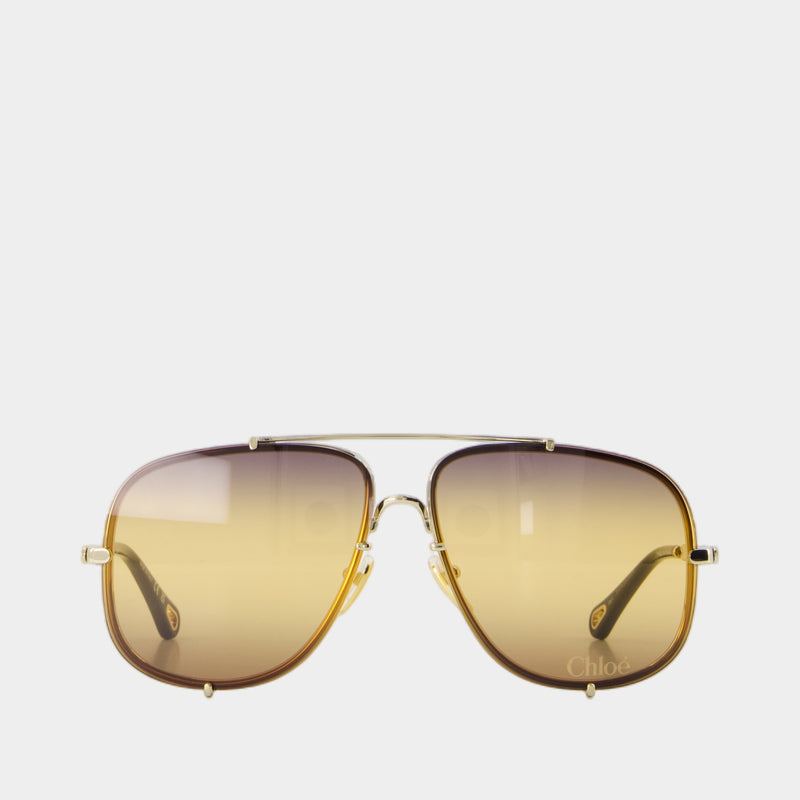 Lunettes De Soleil Ch0348s - Chloé - Acétate - Doré