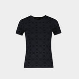 T-Shirt Moonogram Baby Fit - Marine Serre - Coton - Noir