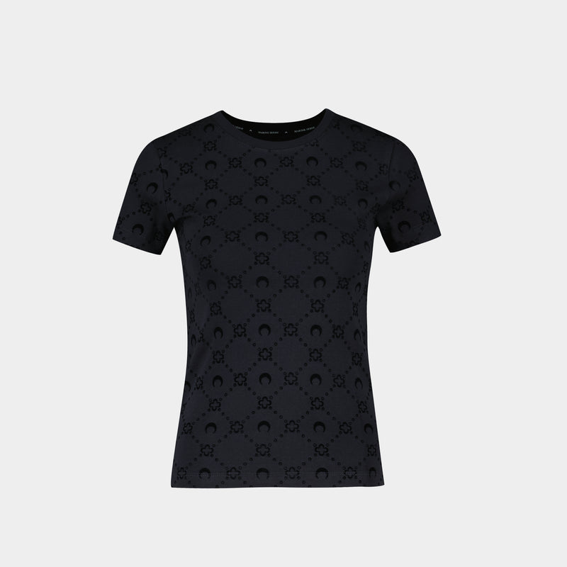 T-Shirt Moonogram Baby Fit - Marine Serre - Coton - Noir
