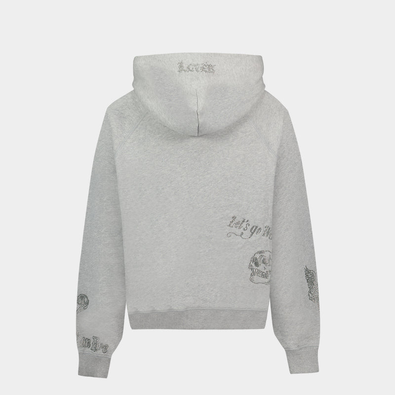 Sweat Georgy Mo Multicusto Strass - Zadig & Voltaire - Coton - Gris