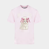 T-Shirt Basic Cotton Jersey T-Shirt - Ganni - Coton - Rose