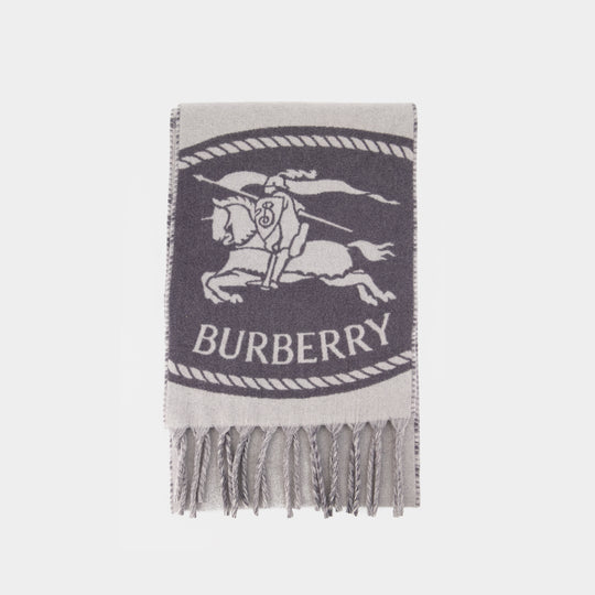 Écharpe Mu Knight St To Chck - Burberry - Cachemire - Gris