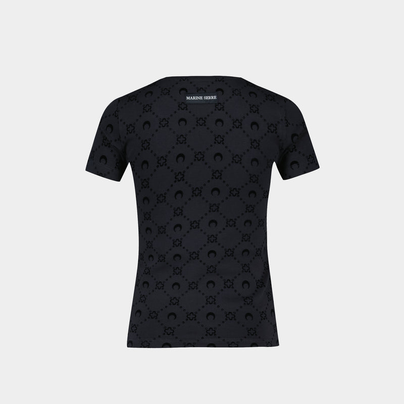 T-Shirt Moonogram Baby Fit - Marine Serre - Coton - Noir