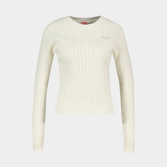 Sweatshirt Signature - Kenzo - Coton - Blanc