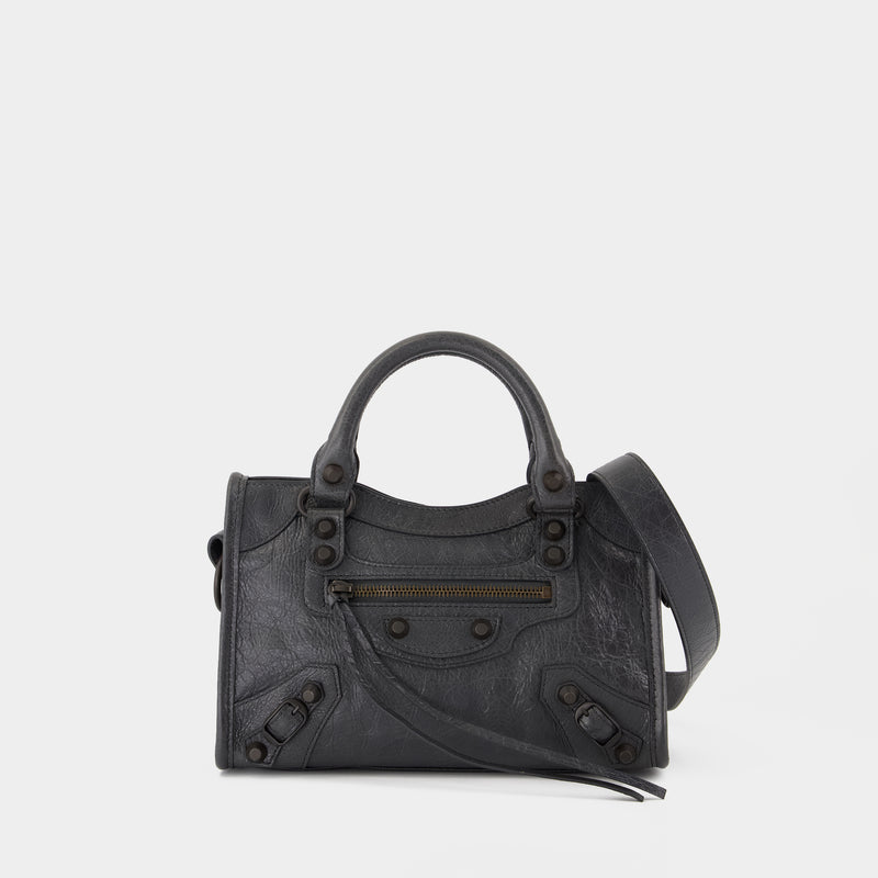 Sac À Bandoulière Le City Mini - Balenciaga - Cuir - Gris