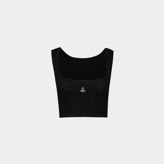 Tank Top Cropped Rib - Vivienne Westwood - Viscose - Noir